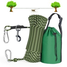 Dog Camping Leash, 50ft/75ft/100ft Trolley System for Dogs up to 300lbs, Port...
