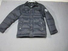 Diesel Puffer Jacket Girls 10-12 Black Quilted Full Zip Winter Logo Patch Nylon