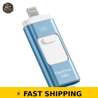 ROSPE 128GB Flash Drive for iPhone - Photo Stick, Blue