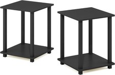 Simplistic Set of 2 End Table Americano/Black