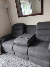 Vancouver | Grey | Recliner Sofa 3+2 Seater Set Couch With Cup Holders 