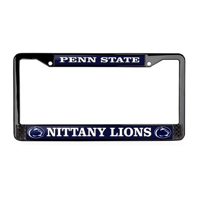 Penn State Nittany Lions NCAA 3D Premium 2-Hole Black Metal License Plate Frame