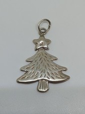 Sterling Silver 925 Christmas Tree Pendant Charm