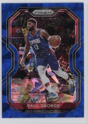 2020-21 Panini Prizm Blue Ice Prizm 35/125 Paul George #14 08r6