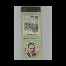 Matchbook Cover 1930s Movie Star Douglas Fairbanks Jr - Green