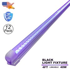 12 Pack 40W UV LED Black Light Fixture 4FT DJ Club Party D cor T8 Led Tube Light