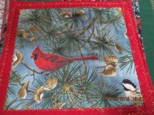 THREE HAND AND MACHINE QUILTED FALL MUG RUGS---- R5-7