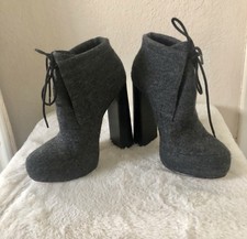 Alexander Wang Vero Cuoio Wool Grey Ankle Hee...