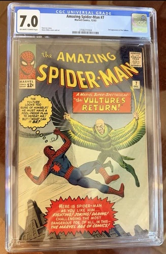 Rare “the Amazing Spider-Man” #7 Marvel Comics Book  12/1963 SILVER AGE CGC 7.0