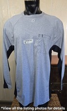 Bulwark FR Shirt Mens XL Gray Long Sleeve Tee Fire Resistant MPS8GY5- XL- RG