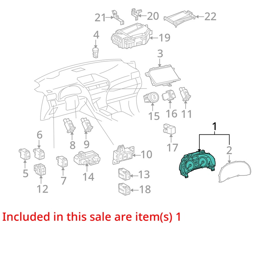 Speedometer Cluster MPH AWD Without Air Suspension Fits 12 LEXUS RX450H 29035375 — 第 3/4 张图片