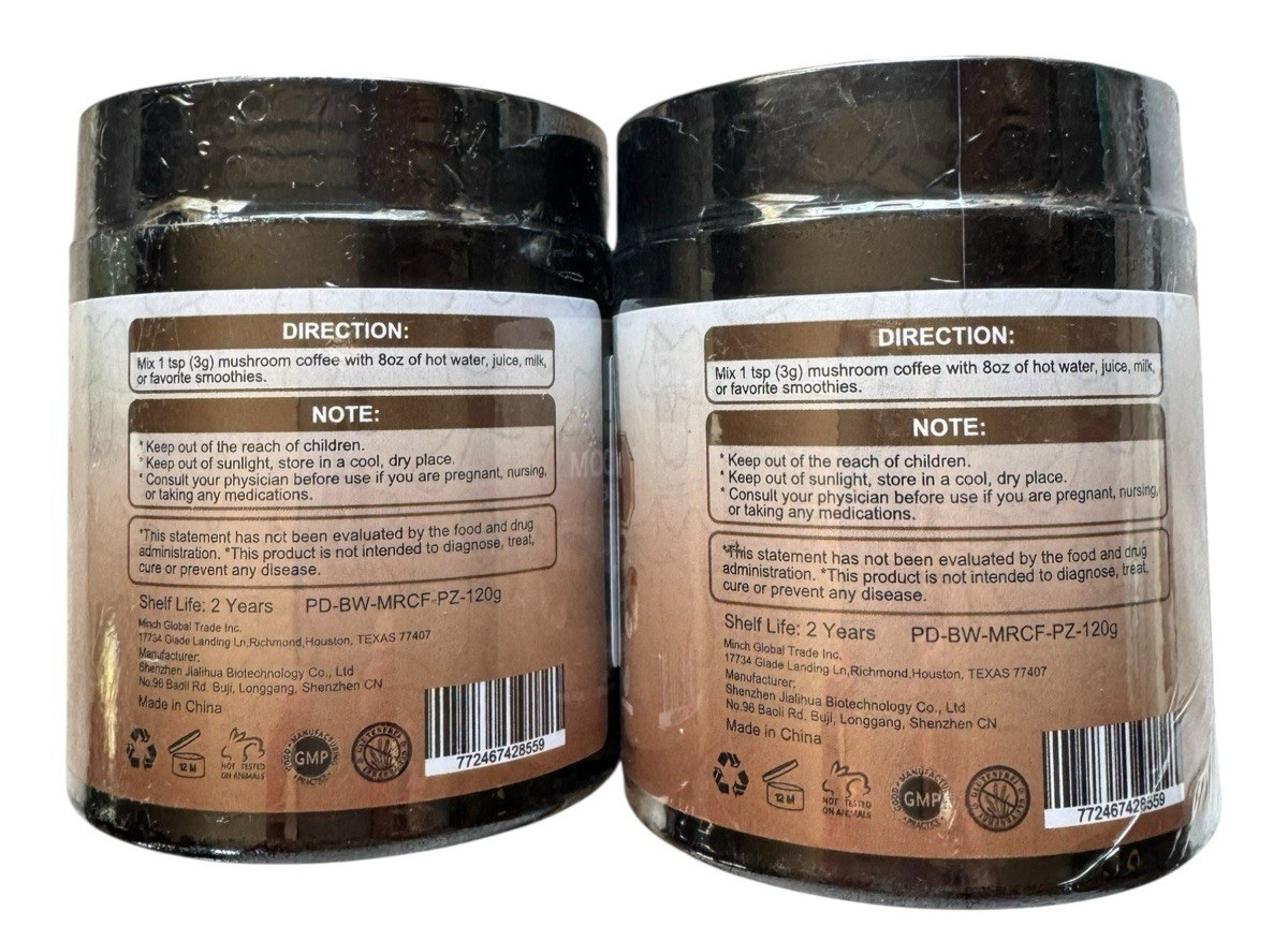 Lot of 2 Beworths Mushroom Coffee - 2 x 4.23 oz - Ex: 1/26