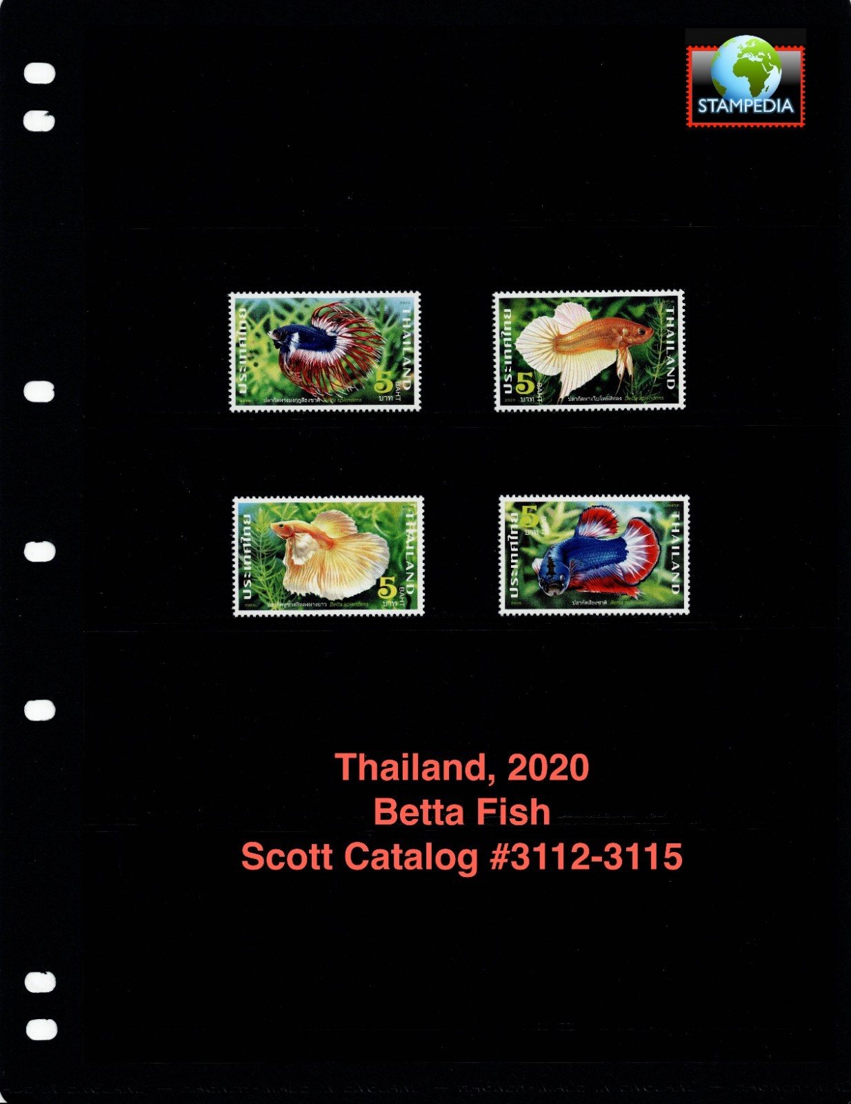 $2.00 Scott Value - 2020 THAILAND Betta Fish Thai Marine Life CV MNH NH UMM