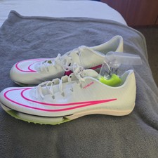 SZ 12 Nike Air Zoom Maxfly Flyweave Track Field Sprint Spikes Sail White