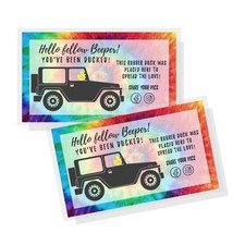 You've Been Ducked Card  50 Pack  3.5 x 2 Tag Size  Rainbow Tie Dye Design...