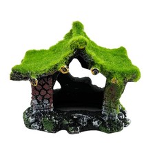Tfwadmx Aquarium Decoration House Resin Hollow Hideout 1PCS, Green