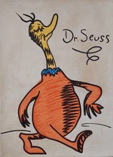 Dr. Seuss Signed Illustration Painting on Canvas American Pop Art