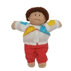 VTG Cabbage Patch Kids Brown Curly Hair Brown Eyed Boy 1986 + CPK Lamb Suit