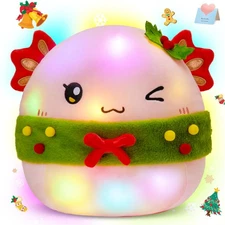 Christmas Light up Axolotl Plush, Pink Axolotl Stuffed Animals with Christmas...