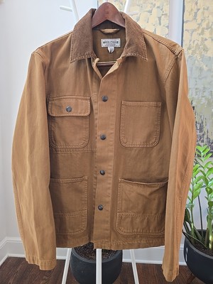 Gap Work Force Jacket Men s Sz Medium Brown Corduroy Collar Canvas Chore Barn