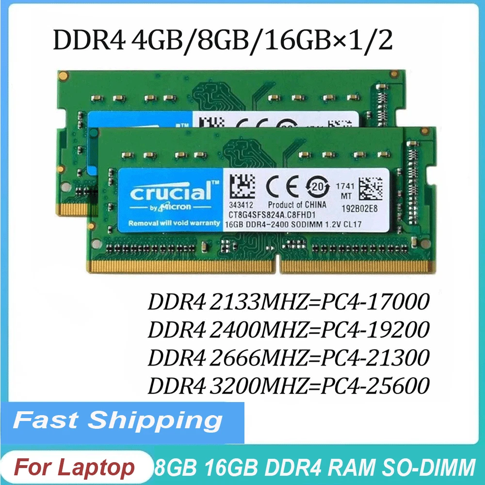 Crucial PC4-17000 (DDR4-2133) Bus Speed Computer RAM 16 GB Total