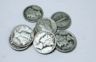 LOT OF 10 MERCURY SILVER DIMES - 90% SILVER - VARIOUS YEARS #6602