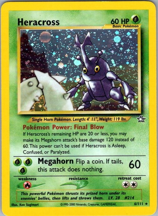 Heracross 006/111 Holo Rare Neo Genesis NM