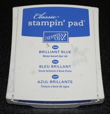 Stampin Up Retired BRILLIANT BLUE Cloth Ink Pad Great Condition 