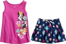 New 2pc Disney Jumping Beans Minnie Mouse Shirt Skort Outfit Size 18 mo NWT