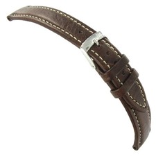 18mm Morellato Brown Genuine Italian Leather Padded Contrast Stitched Watch Band