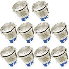 10Pack Momentary Push Button Switch19mm Waterproof Stainless Steel Metal Swit...