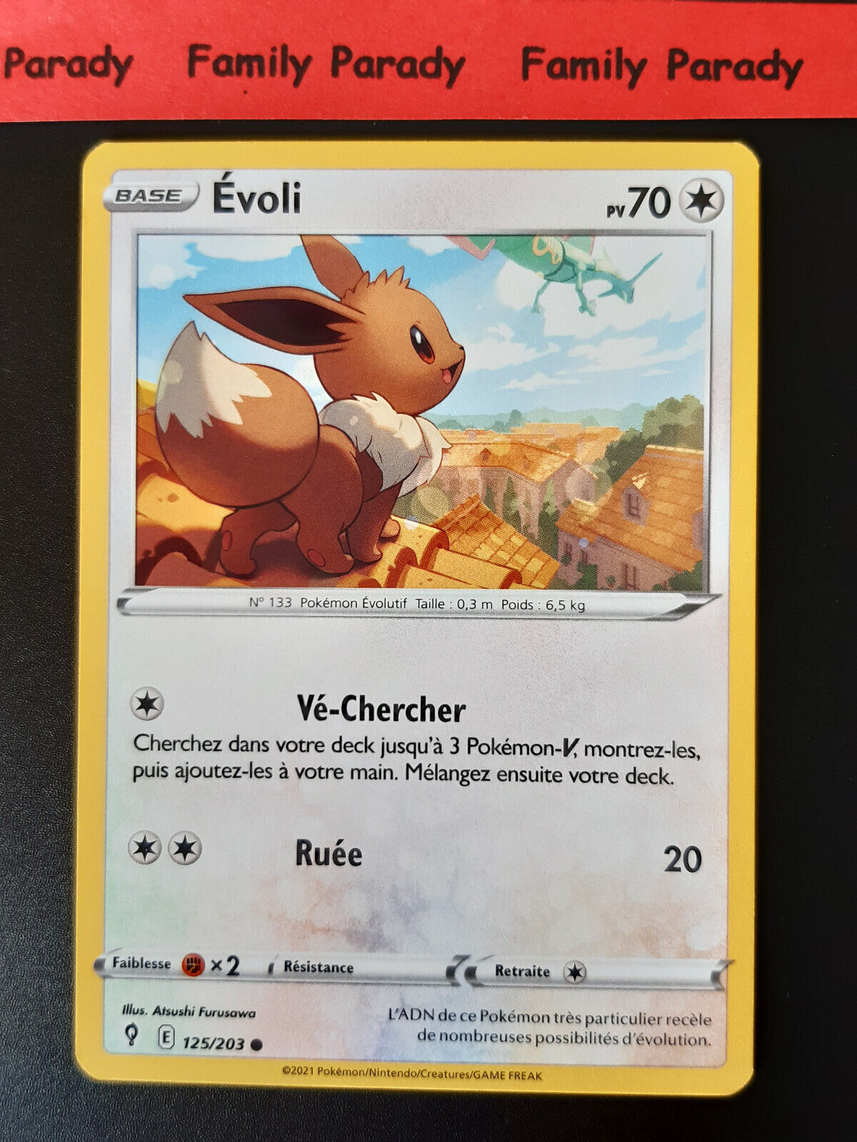 Eevee 70pv 125/203 Eevee Pokemon Card EB7 Evolution Heavenly New Fr