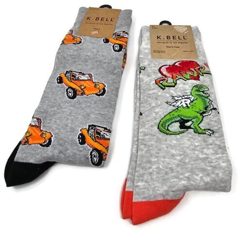 K BELL Men's Socks 2 Pair Size 10-13 New  - 第 1/6 張圖片