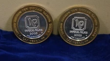 2-IMPERIAL PALACE 2003 $10 999 Silver LimitedEdition Gaming Casino Token-HEROES 
