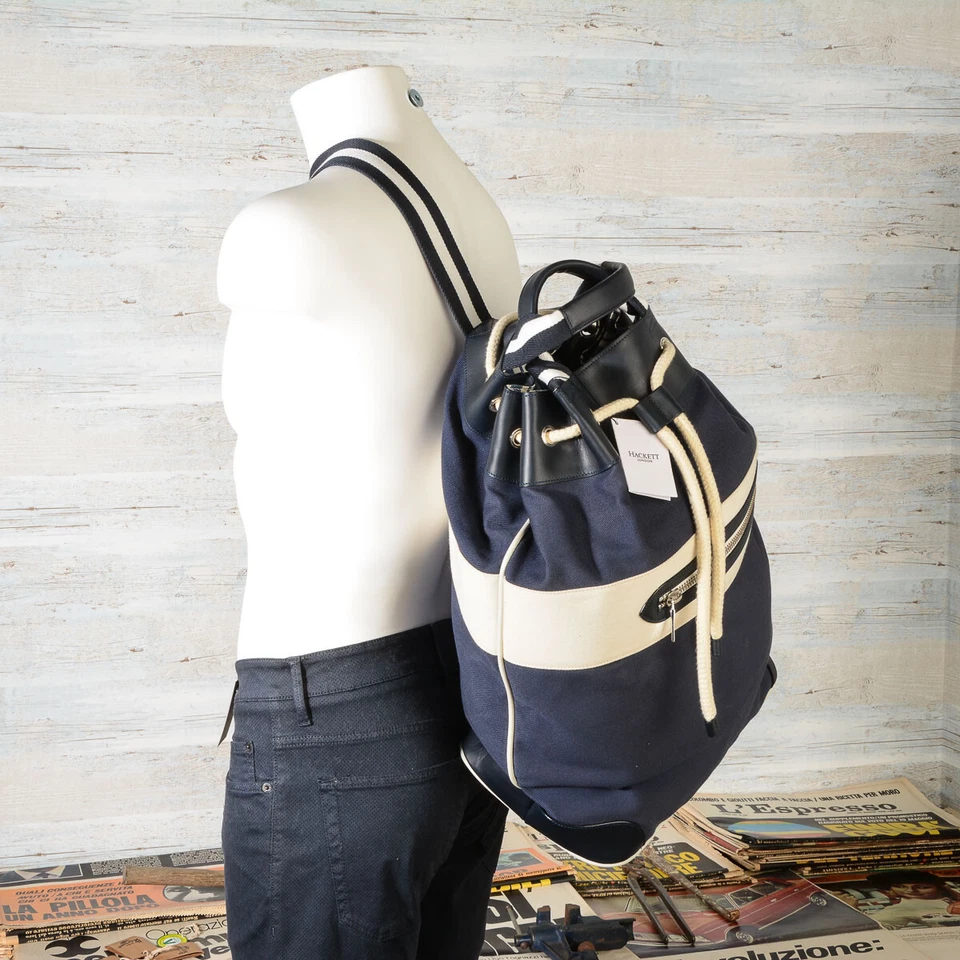 ZAINO/BORSA uomo HACKETT LONDON Navy Blue / White - Imagen 4 de 4