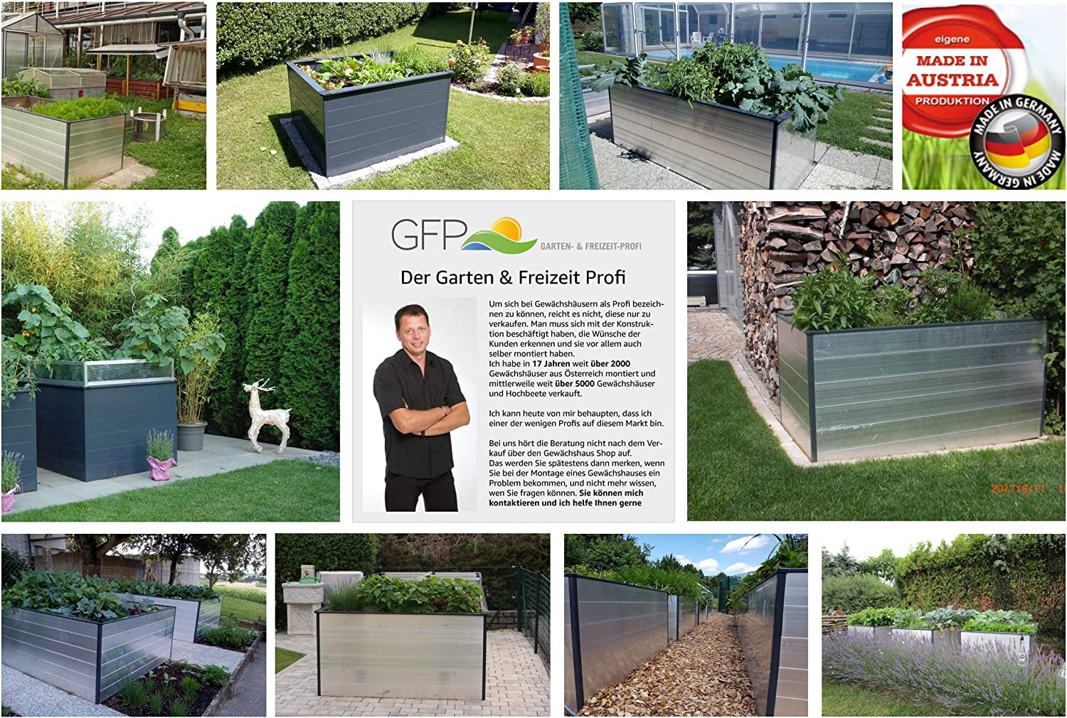 GFP Hochbeet Pflanzkasten Gartenbeet KräuterGemüseBeet Aluminium