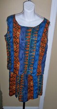 Ladies VTG 1980s 2 pc Shorts Set Tank Top  Pleated Shorts Aztec Print Sz M EUC