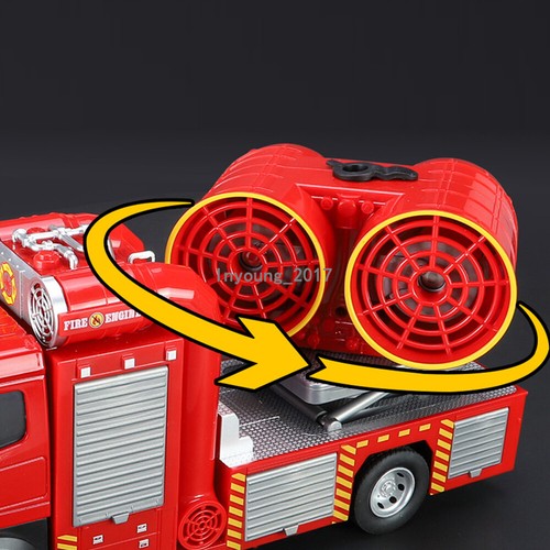 Fire Engine Toy 1/18 Diecast Smoke Exhaust Fire Truck with Light Sound for Boys - Picture 7 of 17