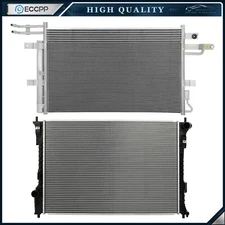 Aluminum Radiator & AC Condenser Cooling Kit For 2013 2014 2015-2018 Ford Flex