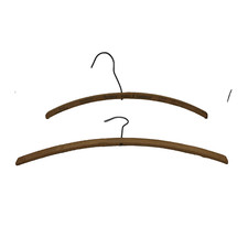 2 Vtg Wooden Hangers 1 Advertising Northbrae Cleaners Launderers Berkeley CA