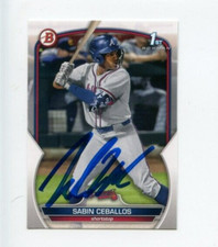 SABIN CEBALLOS SIGNED 2023 BOWMAN DRAFT BASEBALL CARD AUTO