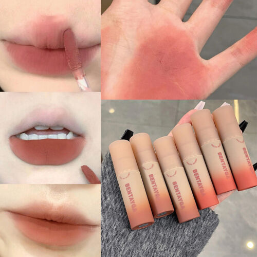 Lip Gloss Samt Matt Lippenstift Langhaltend Makeup Lippenstift Schlamm Kosmeti % - Picture 2 of 25