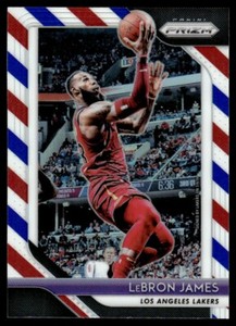 LeBron James Red White Blue 2018-19 Panini Prizm #6 NBA Card Los Angeles Lakers