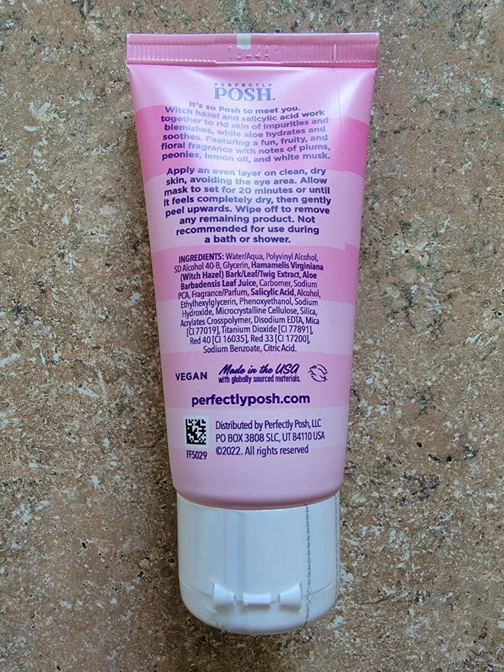 Perfectly Posh POSH TO MEET YOU Peel Off Face Mask 1.7 fl oz NEW tube Sealed - Image 2 of 2