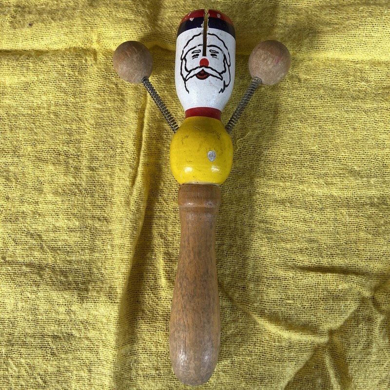 Christmas Wooden knocker Cat Toy, Santa Claus, very RARE