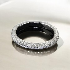 Platinum Diamond Band Round Cut 0.90 Ct Lab Grown Wedding  950