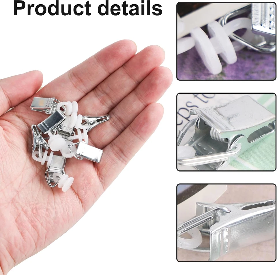 Vorhang Clips 100 Gardinenhaken Klemmhaken Gleiter Klammern - Bild 4 von 4