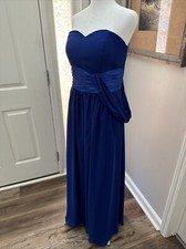One shoulder Long royal blue gown with satin sash