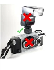 Flash adapter modified for Stereo Realist Revere Wollensak TDC camera w/hot shoe