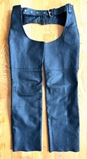 Men's Pro Wrestling Leather Chaps All Black Sz M 34&ndash;36 Used &ndash; Great Condition